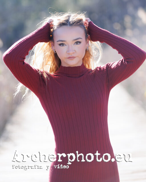 Jennifer, February 2025 (9), red dress by Archerphoto, professional photographer in Valencia, Spain