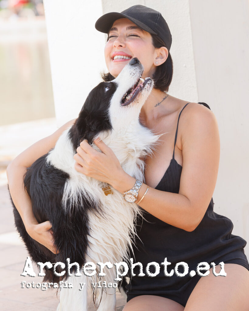 Soliya and Dash, June 2026 (2) , the Border Collie and the  fashion model